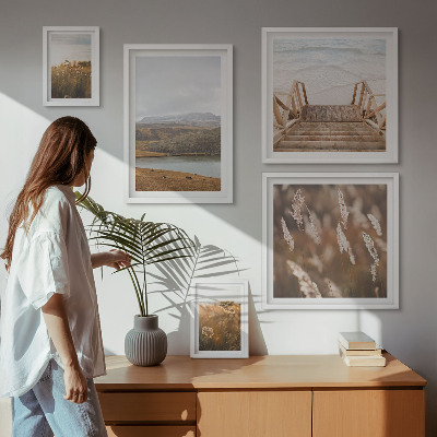 Wanddecoratie compositie Natuurlijke landschappen van het merengebied