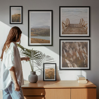 Wanddecoratie compositie Natuurlijke landschappen van het merengebied