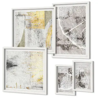 Moderne schilderijen set Abstracte neutrale patronen