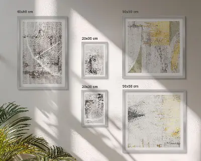 Set van moderne schilderijen met abstracte neutrale patronen