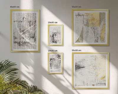 Set van moderne schilderijen met abstracte neutrale patronen