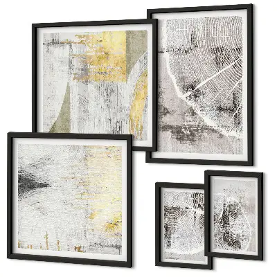 Set van moderne schilderijen met abstracte neutrale patronen