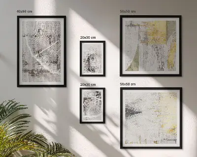 Set van moderne schilderijen met abstracte neutrale patronen