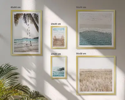 Moderne schilderijen set met een ontspannend uitzicht op zee