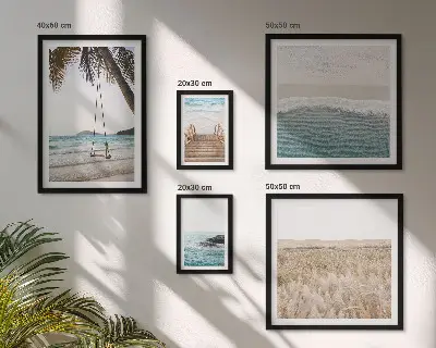 Moderne schilderijen set met een ontspannend uitzicht op zee