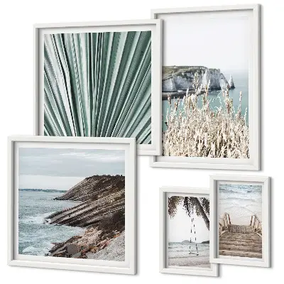 Gallery wall stranden aan zee, tropen