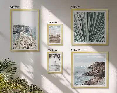 Gallery wall met stranden aan zee en tropische taferelen