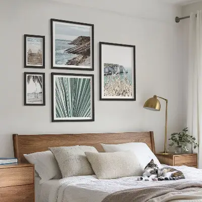 Gallery wall met stranden aan zee en tropische taferelen