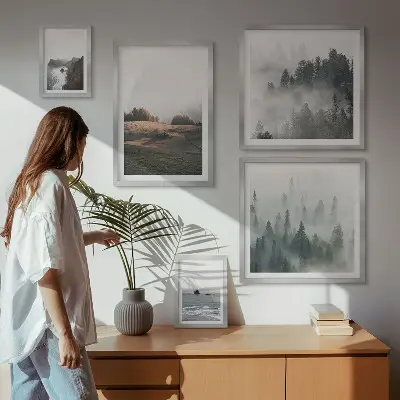 Gallery wall Uitzicht op de natuurlijke bergen en de zee