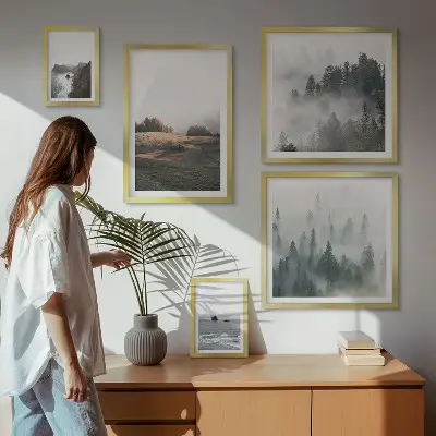 Gallery wall Uitzicht op de natuurlijke bergen en de zee
