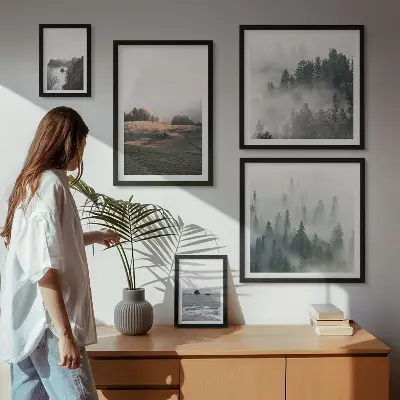Gallery wall Uitzicht op de natuurlijke bergen en de zee