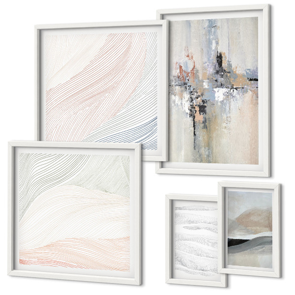 Wanddecoratie compositie Abstracte composities en tinten