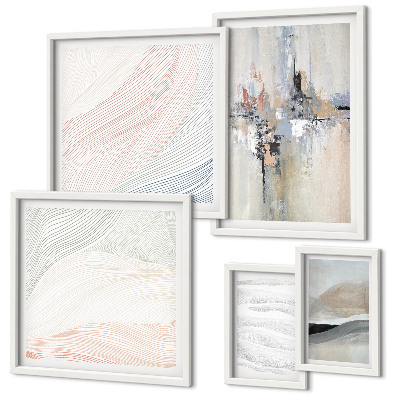Wanddecoratie compositie Abstracte composities en tinten