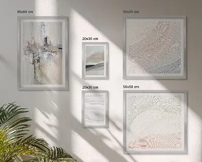 Wanddecoratie met abstracte compositie in diverse kleurtinten