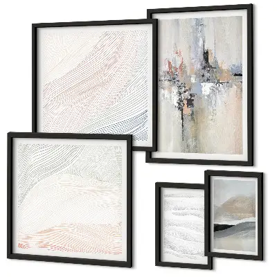 Wanddecoratie met abstracte compositie in diverse kleurtinten