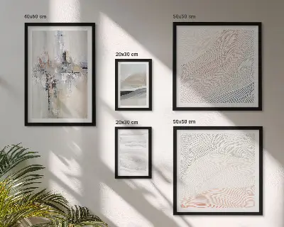 Wanddecoratie met abstracte compositie in diverse kleurtinten