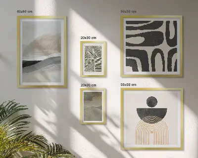 Gallery wall met abstracte patronen in kleur