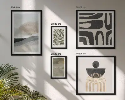 Gallery wall met abstracte patronen in kleur