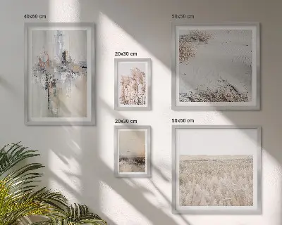 Wanddecoratie compositie in een stijlvolle natuurlijke minimalistische stijl