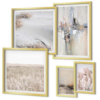 Wanddecoratie compositie Stijlvolle decoraties, natuurlijke minimalistische stijl