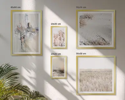 Wanddecoratie compositie in een stijlvolle natuurlijke minimalistische stijl