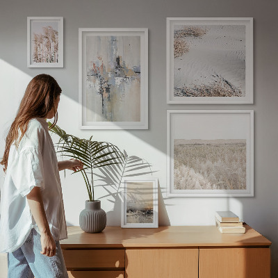 Wanddecoratie compositie Stijlvolle decoraties, natuurlijke minimalistische stijl