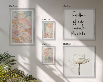 Moderne schilderijen set Abstracte bloemen met slogans