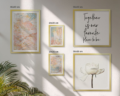 Moderne schilderijen set Abstracte bloemen met slogans