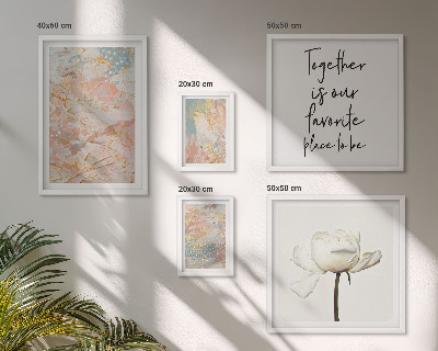 Moderne schilderijen set Abstracte bloemen met slogans