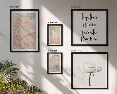 Moderne schilderijen set Abstracte bloemen met slogans