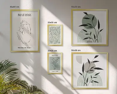 Wanddecoratie met planten stijlvolle compositie van afbeeldingen