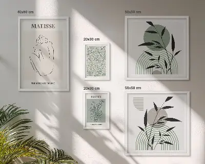 Wanddecoratie met planten stijlvolle compositie van afbeeldingen