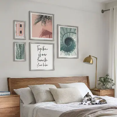 Set van moderne schilderijen met een stijlvol geometrisch ontwerp