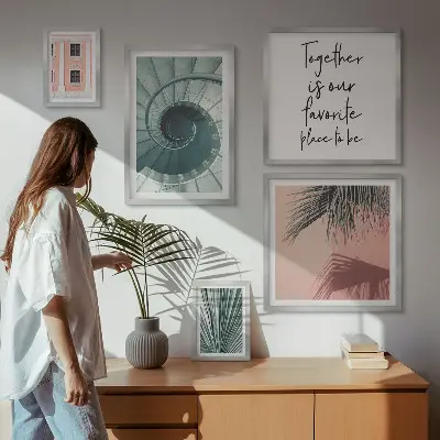 Set van moderne schilderijen met een stijlvol geometrisch ontwerp