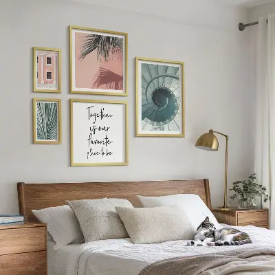 Set van moderne schilderijen met een stijlvol geometrisch ontwerp