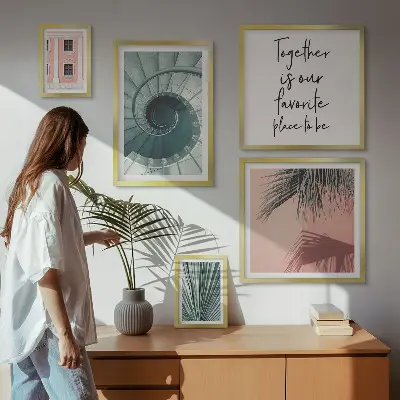 Set van moderne schilderijen met een stijlvol geometrisch ontwerp