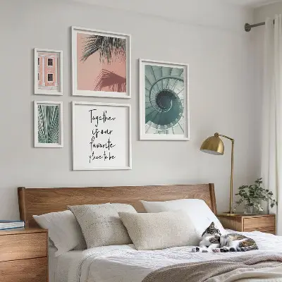 Set van moderne schilderijen met een stijlvol geometrisch ontwerp