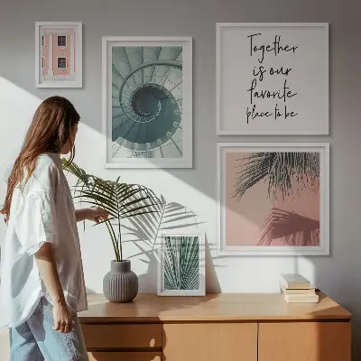Set van moderne schilderijen met een stijlvol geometrisch ontwerp
