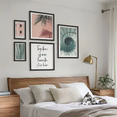 Set van moderne schilderijen met een stijlvol geometrisch ontwerp