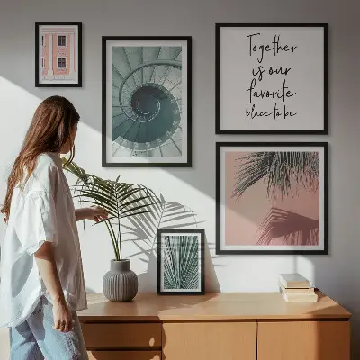 Set van moderne schilderijen met een stijlvol geometrisch ontwerp