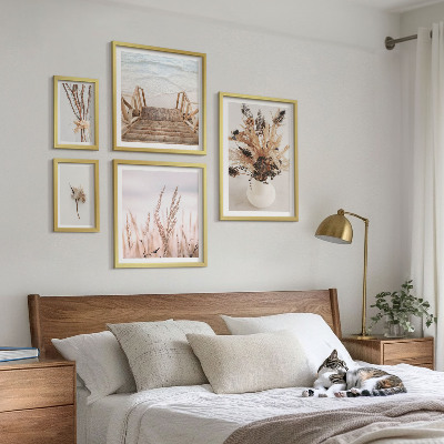 Wanddecoratie compositie Stijlvolle gedroogde planten en water
