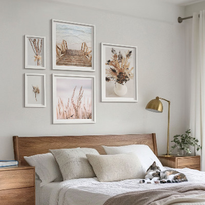 Wanddecoratie compositie Stijlvolle gedroogde planten en water