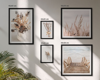 Wanddecoratie compositie Stijlvolle gedroogde planten en water
