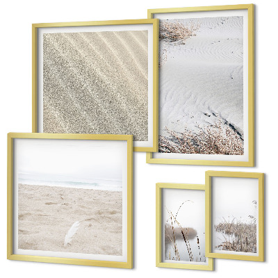 Moderne schilderijen set Minimalistische strandmotieven