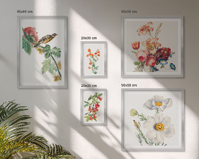 Wanddecoratie compositie Vintage decoraties met bloemen en vogels