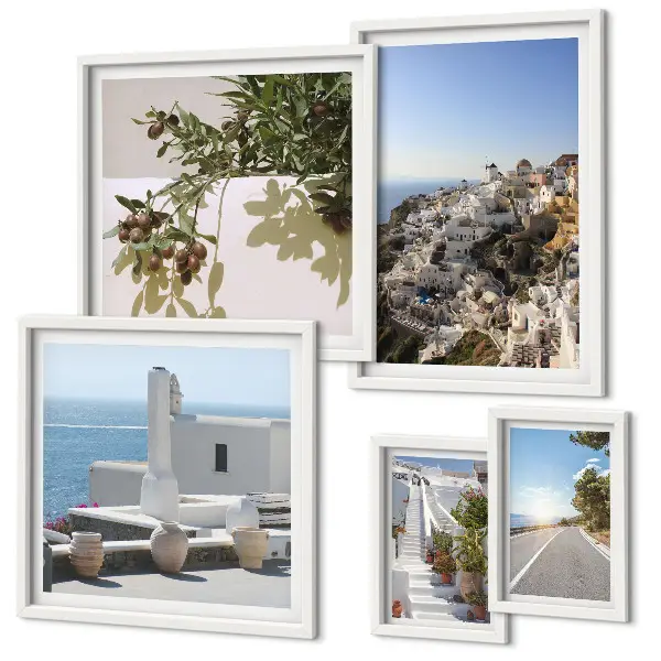 Gallery wall pittoreske uitzichten op Santorini