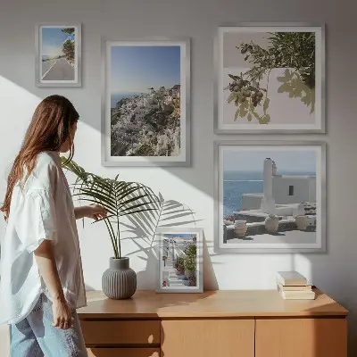 Gallery wall pittoreske uitzichten op Santorini