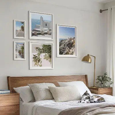Gallery wall pittoreske uitzichten op Santorini
