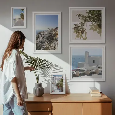 Gallery wall pittoreske uitzichten op Santorini