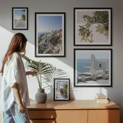 Gallery wall pittoreske uitzichten op Santorini